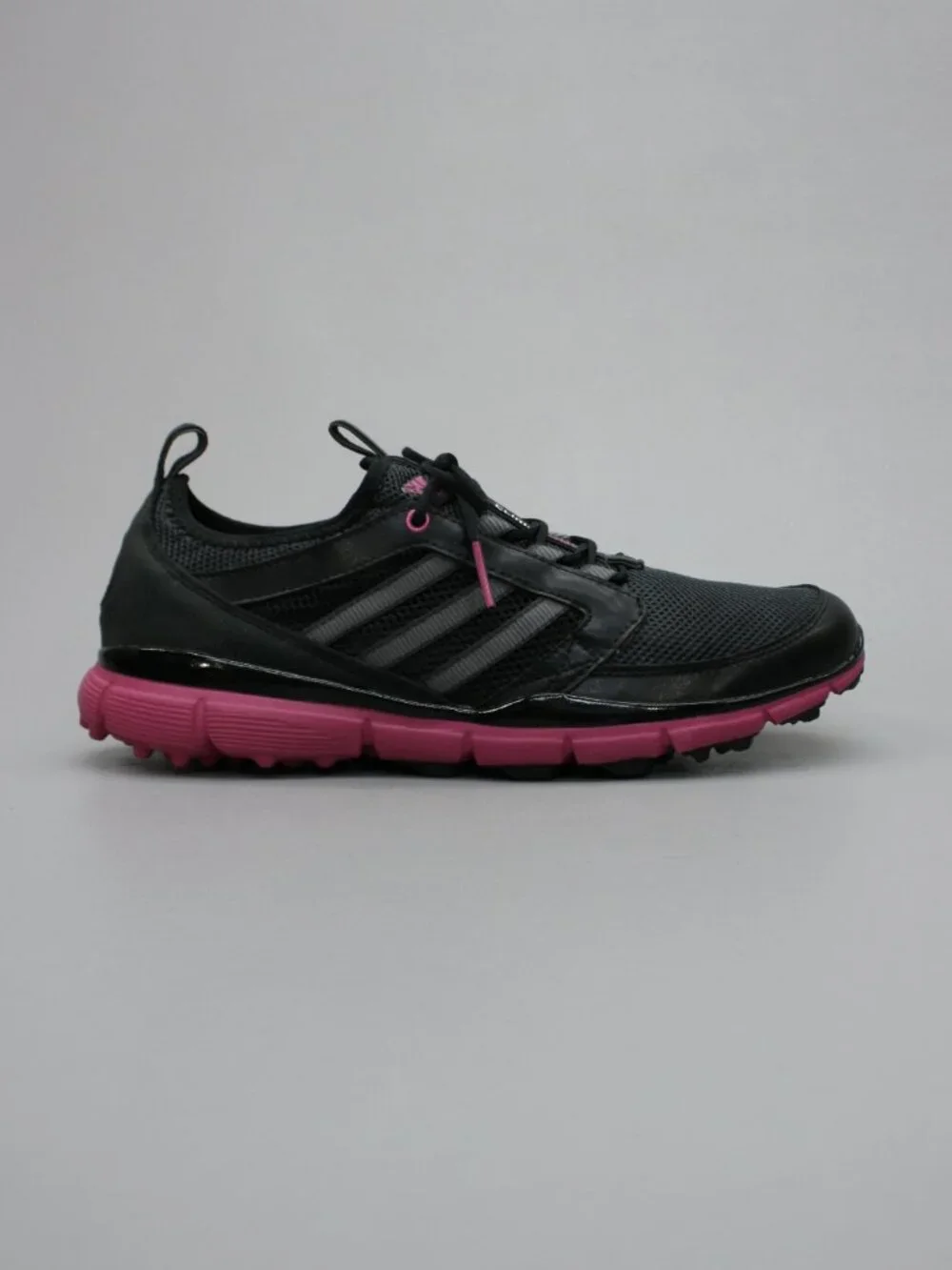 Adidas Ladies 11 Adistar Climacool Black Pink Spikeless Golf Shoes Lace Sneakers - Picture 4 of 12